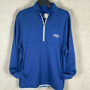 Callaway means medium 3/4 zip long sleeve sweat shirt style #ST4041 blue EUC 200